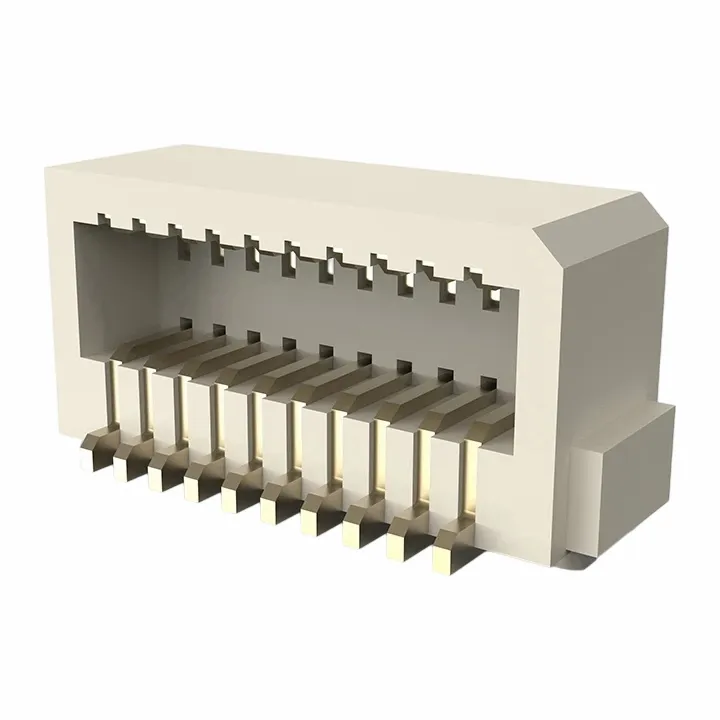 0.8mm Header Perempuan Double Row Side Entry SMT