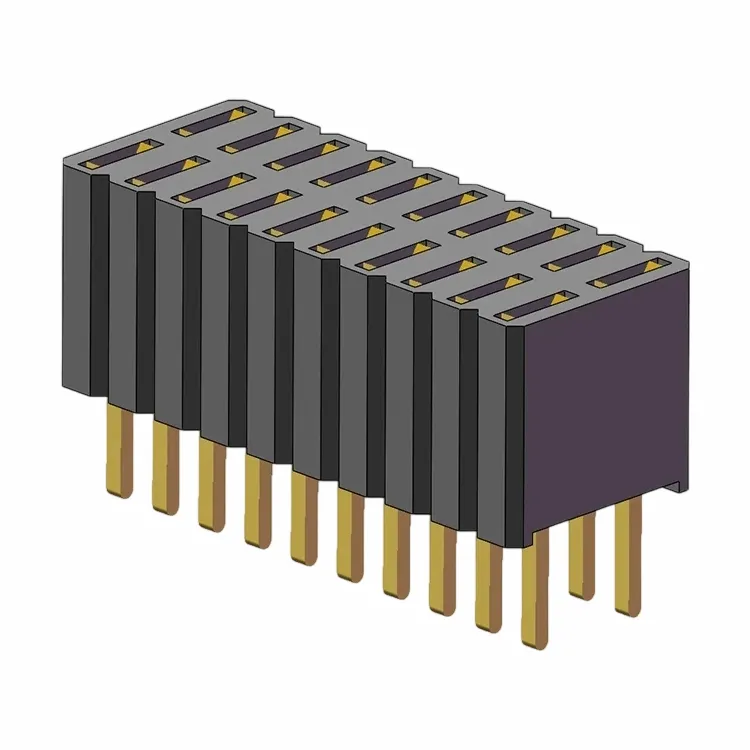 1.27x2.54mm Header Perempuan Double Row 180 darjah Dip