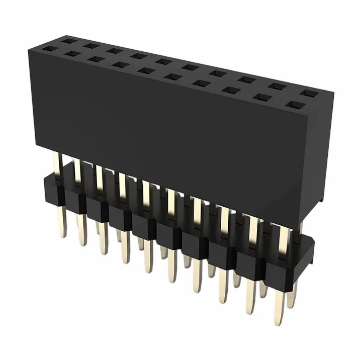 Header Perempuan 2.0mm Header Double Row Lurus Tinggi Tinggi