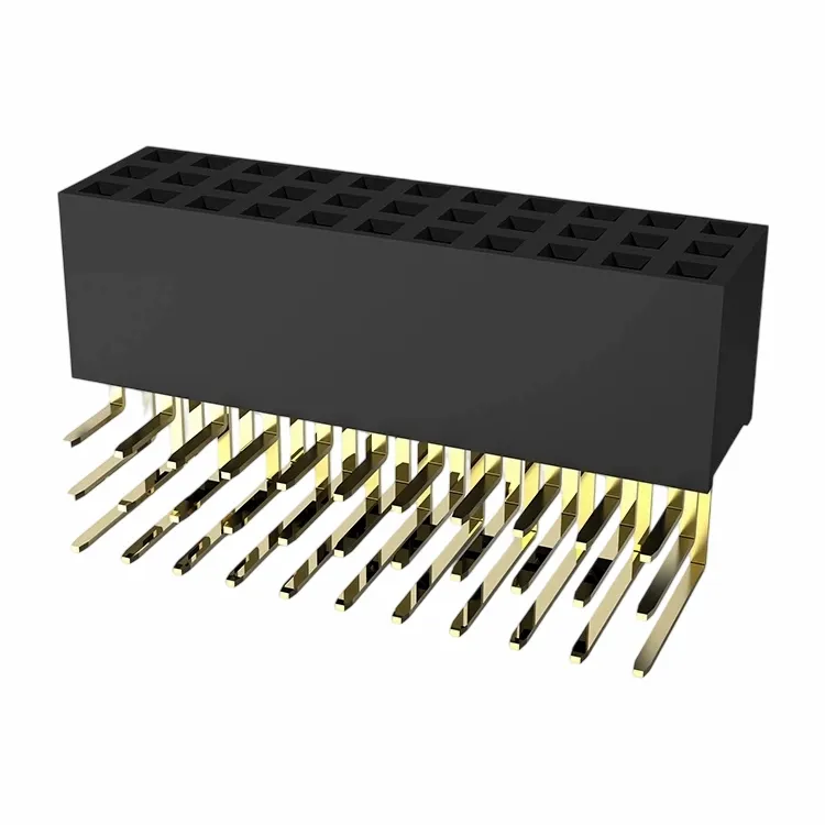 2.54mm Header Female Tripple Row Sudut Kanan Dip Y Jenis